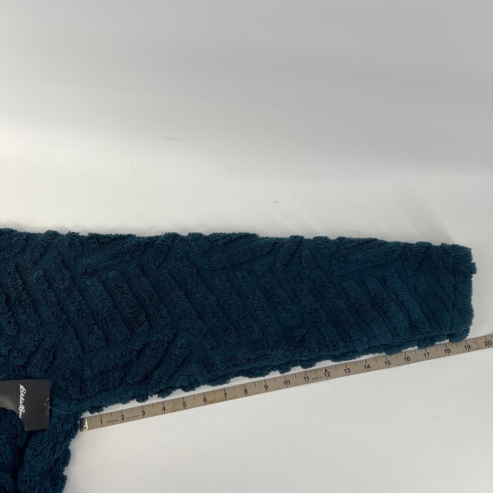 Eddie Bauer Quest Plush Textured Fleece Mock Neck Pullover Women XL Teal NWT - Picture 6 of 10